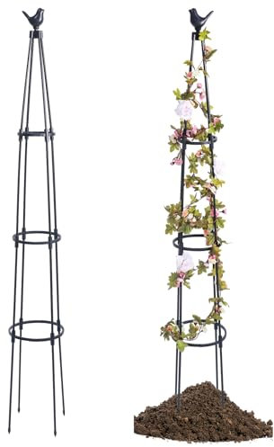 Yuecuu Obélisque de jardin pour plantes grimpantes, 170 cm, treillis de jardin pour plantes d'extérieur, 1 paquet