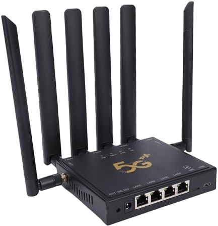 Dpofirs Enrutador 5G WiFi6 |6 Antenas Externas, OFDMA y DL MU-MIMO para Velocidad Estable de 600 Mbps, Cuerpo de Aleación de Aluminio, Admite Transmisión UHD y Juegos en Línea