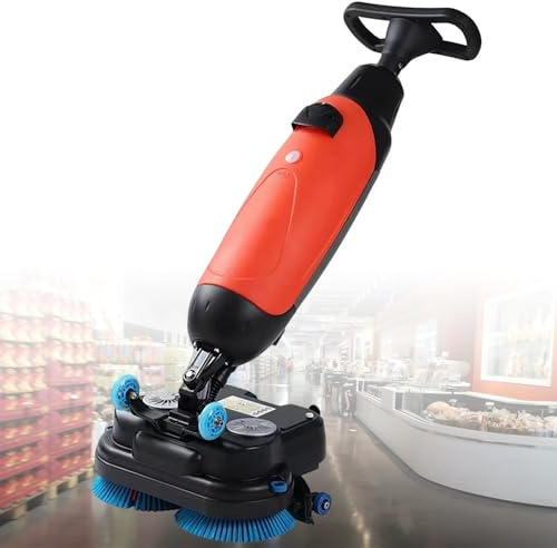 ShaiVrissian Lavasciuga Pavimenti Uomo a Terra,Lavasciuga Pavimenti Senza Fili,4.5l+7.5l Doppio Serbatoio,Doppie Spazzole Rotanti,1200 M²/H,per Pavimenti Legno,Piastrelle,Sigillati Red