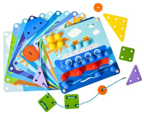 QLECXZI Tempo di gioco genitore-figlio: partecipa all'apprendimento interattivo con il set di giocattoli in legno 2 in 1, tavola per infilare i chiodi a forma di fungo,
