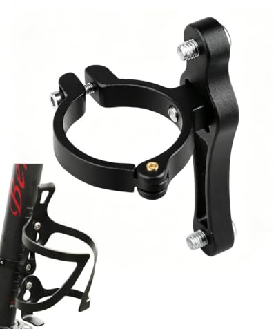 AEIOPRS Adaptateur Porte-Bidon Vélo, 1 Pce Alliage Alu, Support Gourde Universel Guidon/Tige Selle, Montage Rapide et Fixation Antivibrations Stable pour VTT & Circuit