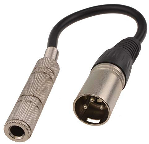 XLR Mâle Fiche vers 6,35 mm Stéréo Femelle Femelle Adaptateur Cordon 20 cm