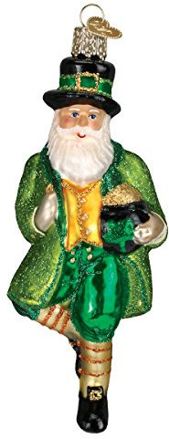 Old World Christmas Irischer Weihnachtsmann aus Glas für den Weihnachtsbaum