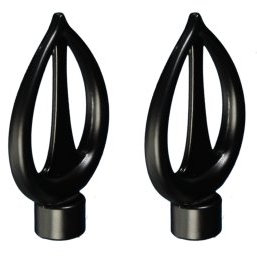 Liedeco Endstück für Gardinenstangen Flamme, Innenlauf, ø 16 mm, 2 Stk schwarz