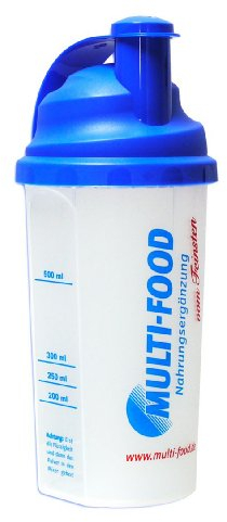 Multi-Food Universal Shaker, 700 ml, mit Schraubdeckel, Siebeinsatz und Skala, ideal für Nahrungsergänzungsdrinks