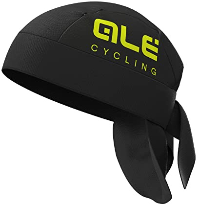 Alé Cycling Unisex Aria Bandana, Black/Fluo Yellow, One Size