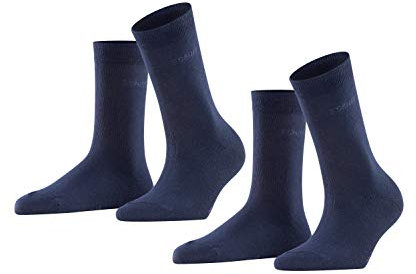 ESPRIT Uni Multipack W So cotone tinta unita confezione di 2 paia, Calzini Donna, Blu Marine 6120, 35-38