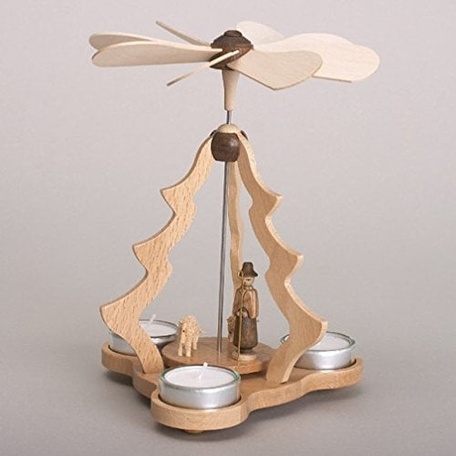 Zeidler Teelichtpyramide Schäfer mit Schafen 21,5 cm 0512