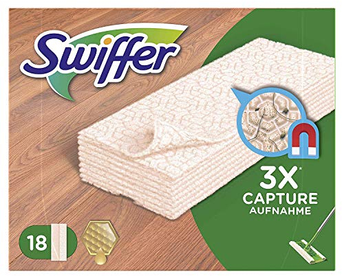Swiffer Lingettes Sèches pour Parquet, 108 Lingettes Nettoyantes (18 X 6), pour Balai Swiffer, Attire et Emprisonne la Poussière