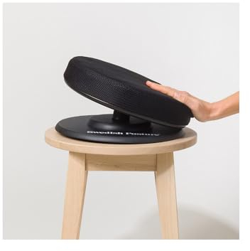 SWEDISH POSTURE® BALANCE CORE TRAINER für aktives Sitzen | Sitzauflage für Bürostuhl | Beckenbodentraining | Balance Training | Instabilität | orthopädisch und ergonomisch | Inkl. Anleitung, Schwarz