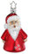 Christbaumschmuck Glas 8.5cm Weihnachtsmann mundgeblasen handbemalt Weihnachtskugeln rot weiß