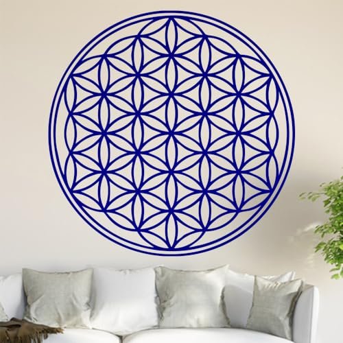 Kiwistar Blume des Lebens - Baum Wandtattoo in 6 Größen - Wandaufkleber Wall Sticker - Dekoration, Küche, Wohnzimmer, Schlafzimmer, Badezimmer (30 x 30 cm, 52_azurblau)