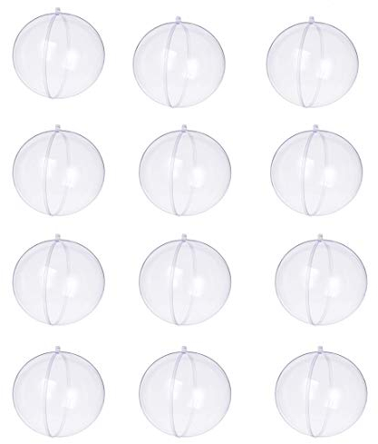 Yeelan Klar Kunststoff Fillable Transparent Ball Ornament Kugel Kugel für Hochzeit Weihnachten Home Decor (60mm Set 12 Stücke)