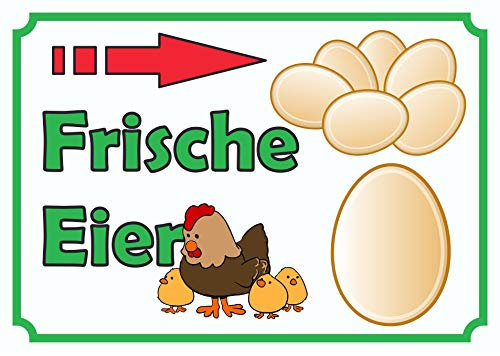 HB-Druck Verkaufsschild Schild Eier rechts A3 Rückseite selbstklebend