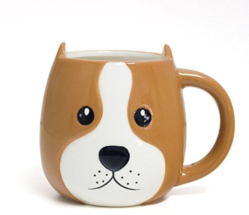 Balvi Mug WOOF! Coppa a Forma di Testa di Cane capacità di 400ml Lavabile in lavastoviglie e Forno a