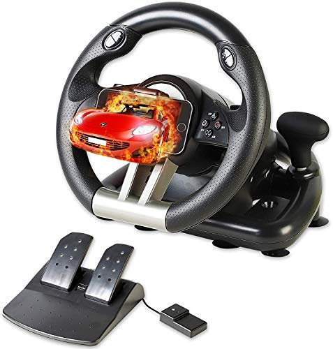 Serafim R1+ Rueda de carreras - Volante del juego con el pedal de respuesta - Compatible con Xbox One, PS4, PS3, Switch, PC, iOS, Android