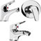 Tris Rubinetto Miscelatore Lavabo Bagno + Bidet + Miscelatore Doccia ad Incasso M Cromato