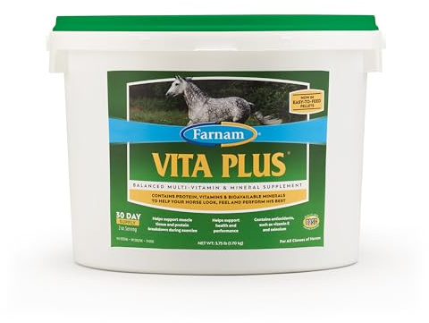 Farnam Vita Plus Balanced Multi-Vitamin & Mineral Horse Supplement, Provides Balanced Nutrition to Support Overall Health and Performance, 3.75 pounds, 30 Day Supply
