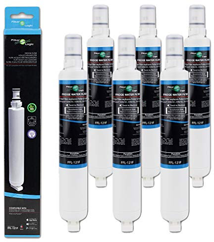 FilterLogic FFL-121F Fridge Water Filter Compatible with Fisher & Paykel 842802 & 81099 for Fridges RS90A, RS90AU1, RS36A, RS36W. RS120W, RS9120W, Whirlpool 4396701 (6 Pack)
