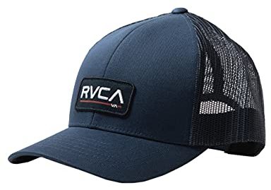 RVCA Herren Men's Curved Bill Snapback Mesh Trucker Hat Baseballkappe, Marineblau W/Blau, Einheitsgröße