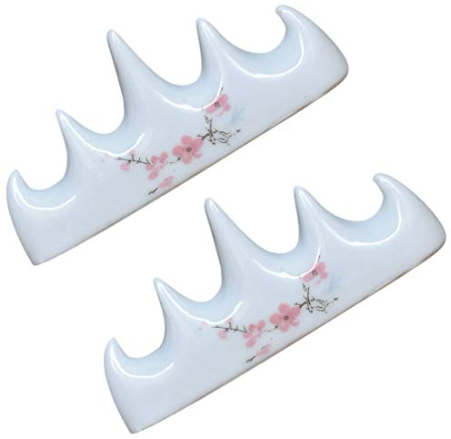 TOYANDONA 2 Stück Chinesische Kalligraphie Und Sumie Keramik Pinselhalter Rest Porzellan Essstäbchen Rack Malerei Pinsel Rest zum Malen Schreiben