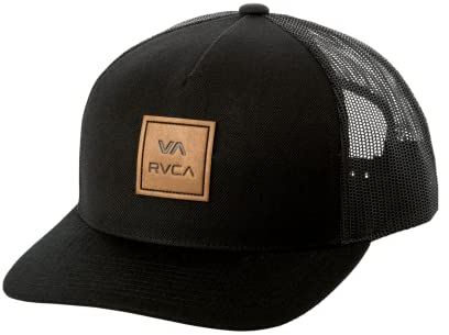 RVCA Herren Adjustable Snapback Brim Hut, Curved Trucker/Schwarz, Einheitsgröße