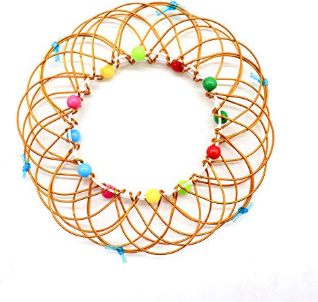 URFEDA Magisches Mandala-Blumenkorb-Spielzeug, handgefertigter Draht-Metall-Ring, Spielzeug, Angstlinderung, Metall-Ring, Spielzeug, magisches Mandala-Blumenkorb, Spielzeug für Kinder und Erwachsene