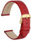 WOCCI 16mm Elegantes Uhrenarmband für Damen mit Goldener Schnalle (Rot)