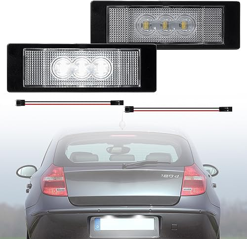 LED Kennzeichenbeleuchtung weiß kompatibel mit BMW E81 E87 F20 F21 E63 E64 F06 F12 F13 1er 6er Z4 E86 E85 E89 X2 Gran Coupe