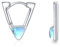 Mondstein Ohrringe 925 Sterling Silber Triangel Dreieck Creolen Geometrisch V Ohrschmuck Geburtstagsgeschenk für Damen Mädchen Kinder 15 mm