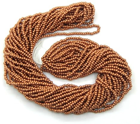 4500 Pieces Preciosa Ornela Czech Glass Beads 2 mm 11/0 Multiple Strands Rose Gold Metallic