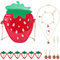 Hifot Erdbeer Handtasche Kinder Schmuckset, Strawberry Crossbody Tasche Süße Haarspangen Halskette Armband Ohrringe Ringe Schmuck Geschenk, Partyartikel