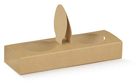 Box da asporto da 2 e da 4 bicchierini da caffè espresso contenitore astucci take away bevande calde (20, da 2 bicchieri)