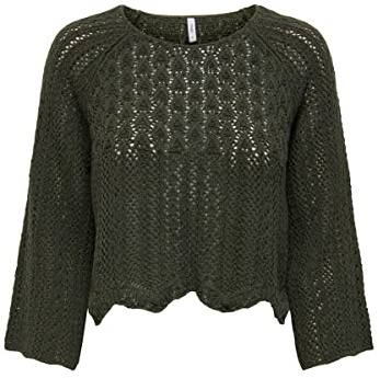 ONLY Women's Onlnola Life KNT Noos 3/4 Pullover Sweater, Forest Night, XS