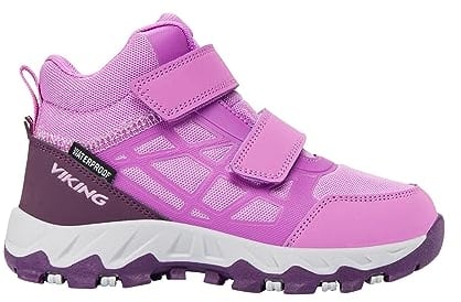 Viking Track Mid WP 2V Walking Shoe, Purple/Purple, 34 EU