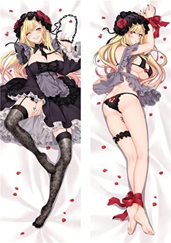 Für My Dress-Up Darling Kitagawa Marin Body Kissenbezug, Anime Doppelseitige Umarmungskissen Bezug, Körper Kissenhülle Mit Muster