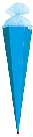 ROTH XXL-Bastelschultüte 100 cm pazifikblau sechseckig - extra stabil durch Rot(h)-Spitze mit Tüll-Verschluss