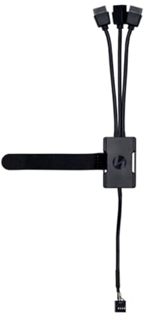 LIAN LI USB 2.0 1-to-3 Hub – Internal Motherboard Splitter, Black