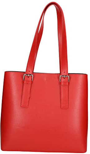 Gave Lux Damen-Umhängetasche aus Kalbsleder Box Calf. Italienisches Handwerksprodukt aus echtem Leder. Hergestellt in Italien GLX220592423FBG-B58_RED_FIRE 35x15x33 cm
