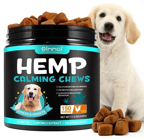 HRAMEX Calming Chews for Dogs(Chicken 150PCS),Helps Dog Anxiety & Stress Relief, Separation and Barking,Dog Calming Treats,Melatonin for Dogs, Sleep Calming Aid, for All Breeds & Sizes(330g)