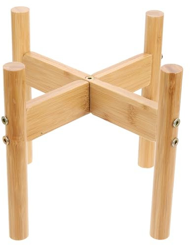 POPETPOP 3 Sets Dog Bowl Holder Wood Plant Stands Elevated Slow Feeder Dog Raised Bowl Rack Dog Bowl Riser Elevated Dog Bowls Puppy Cat Feeder Rack Wood Bracket Bamboo Food Bowl Detachable
