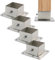 Wealrit 4 bases cuadradas de acero inoxidable con brida de anclaje, soportes de poste resistentes para soporte de barandilla de cubierta de valla (1.5 x 1.5 pulgadas)