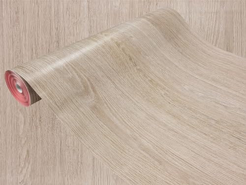 DecoMeister Vinilo Adhesivo Para Muebles Pared Cocina Imitación de Madera de Roble Calizo Papel Autoadhesivo Para Forrar En Rollo Lámina Decorativa Decoración Para Puertas Armarios 90x25 cm