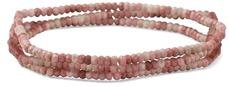 Mini Winzige Petite Seed Caviar Bead Stacking Runde Facettierte Echte Natürliche Edelstein Rose Rosa Rhodonite Ball Stackable Strand Stretch Armband Für Frauen Teenager Einstellbar