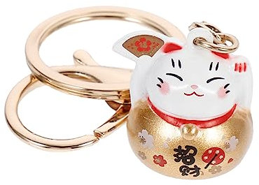 Didiseaon 1 Pc Porte-clés Anneau De Couteau Chat Chanceux Voiture Porte-bonheur Chat Porte-bonheur Chat- Porte- Clés Couverture Clé Alliage De Cuivre Accessoires De Voiture Auto