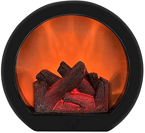 Chauffages économes en énergie, Lanterne de cheminée fonctionnant à Piles, Lanterne de cheminée de Table, Chauffage d'espace Portable Noir sur Pied avec Effet de Flamme 3D pour Une