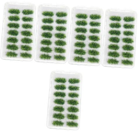 Operitacx 5 Boxen Sand Tisch Gras Miniatur Kunstrasen Cluster Gaming Landschaft Statische Gras