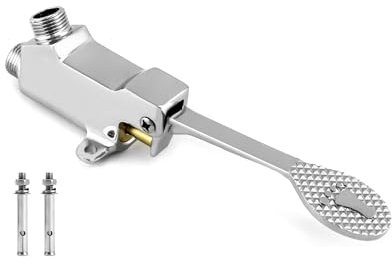 QWORK® Valvola a Pedale in Rame per Montaggio a Pavimento, Valvola del Rubinetto Azionata a Pedale, per Cucina e Bagno