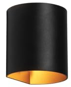 Qazqa - Modern Smarte Wandleuchte schwarz mit Messing inkl. WiFi G9 - Sabbio Dimmer I Dimmbar I Wohnzimmer I Schlafzimmer I Up I Down - Aluminium Zylinder - LED geeignet G9