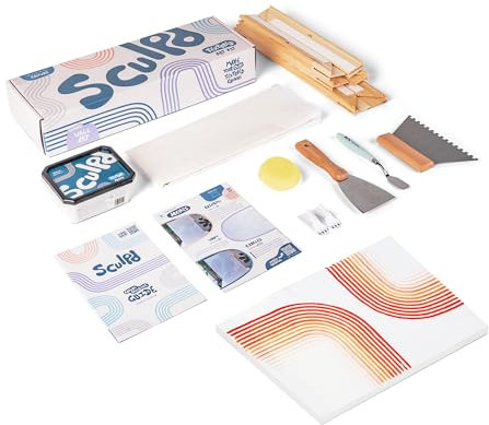 Sculpd Textured Canvas Kit - Complete Art Set with Texture Paste, Canvas, Palette Knife, Wall Hooks, Crafting Tools, Videos & Beginner Guide - DIY Arts & Crafts Gift for Adults, Teens, Men & Women